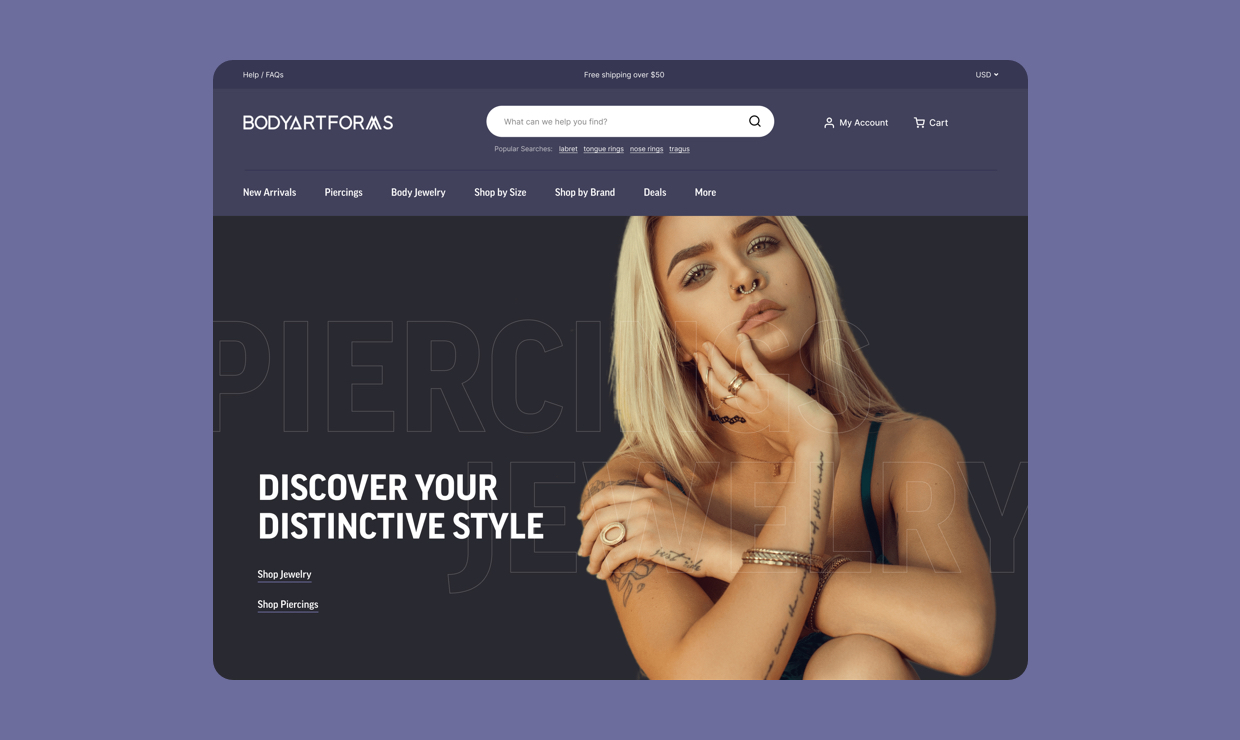 Bodyartforms E-Commerce Website Redesign - Overview