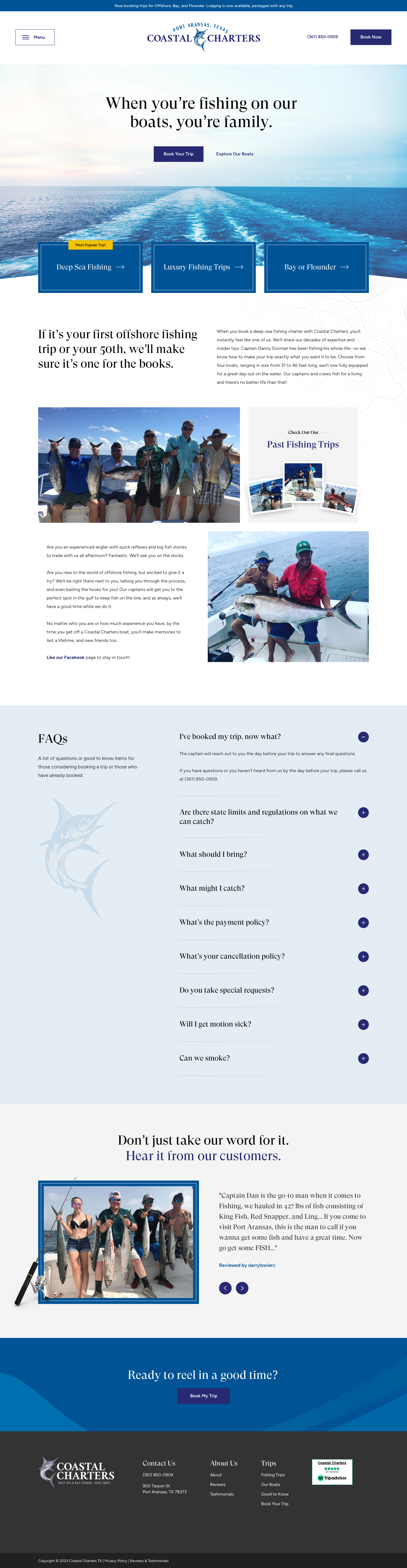 Coastal Charters - Luxury Fishing Website Redesign