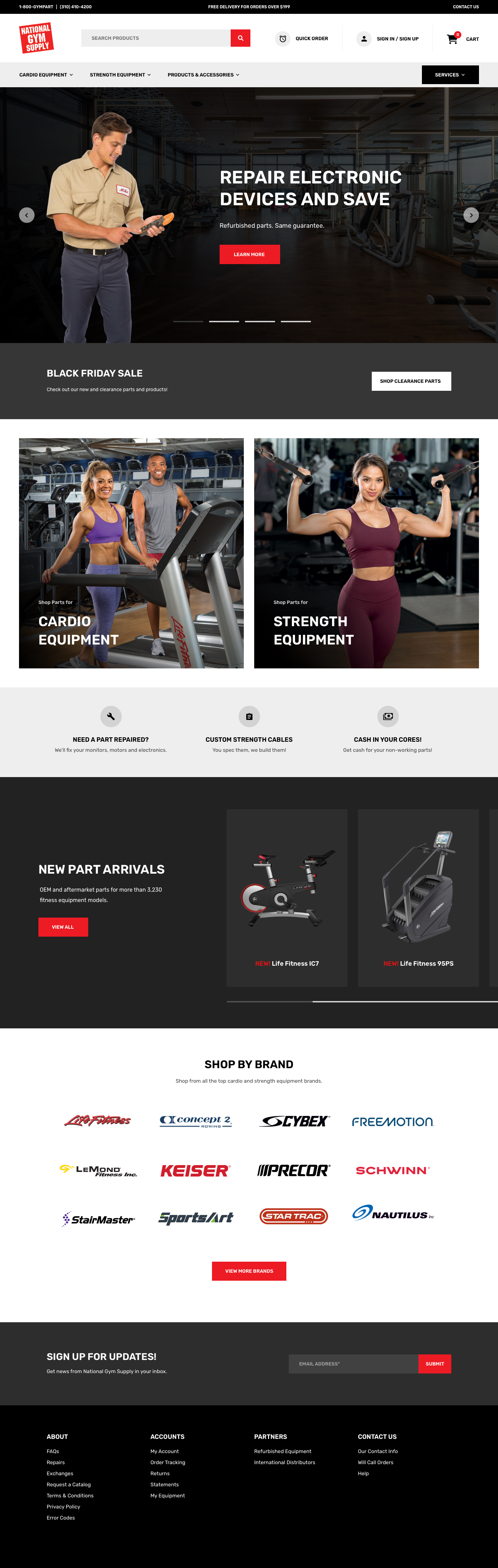 National Gym Supply E-Commerce Website Redesign